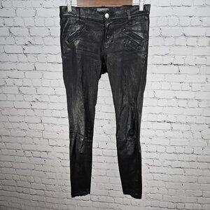 Current Elliot Black Genuine Lamb Leather Skinny Pants 26-0(28x29) *peeling